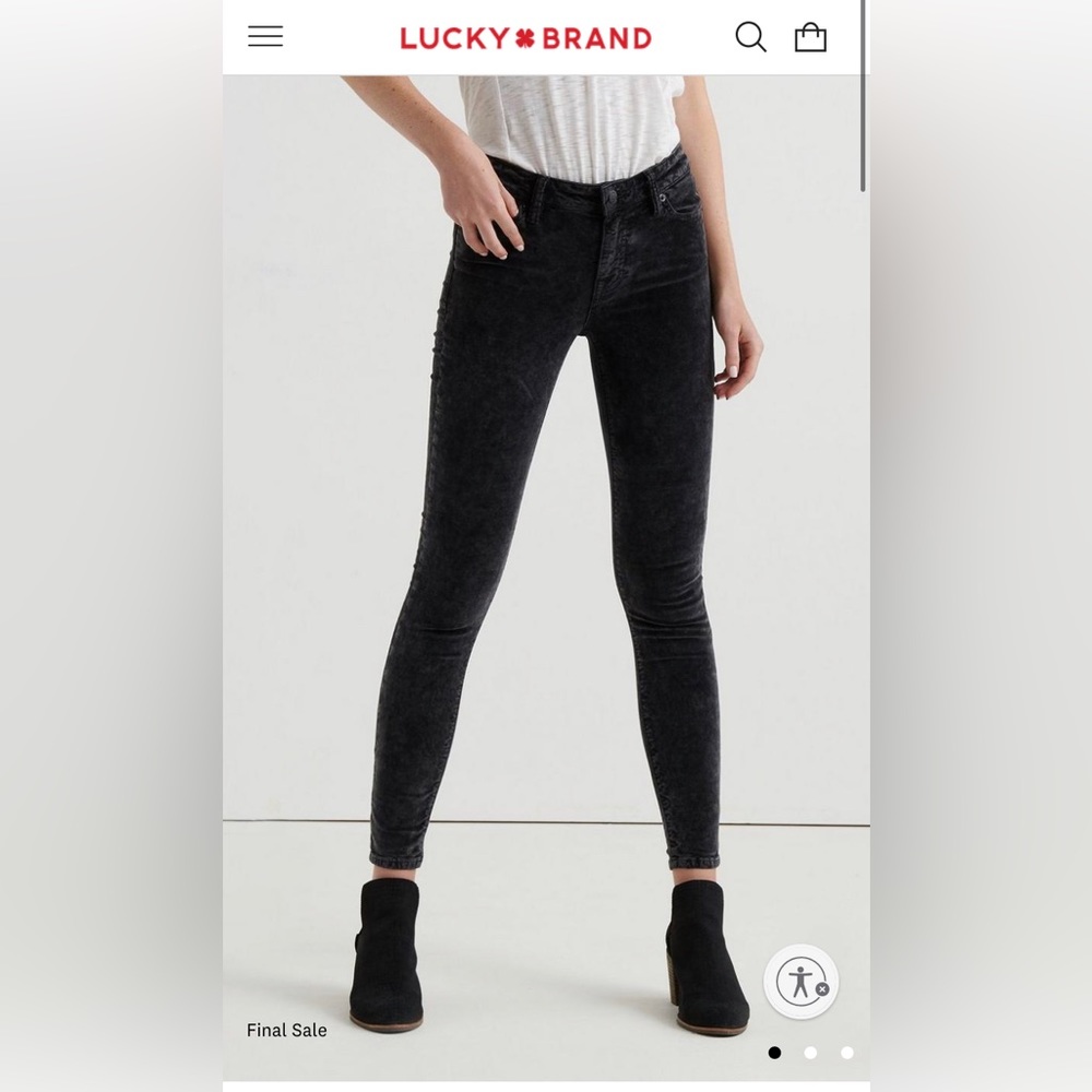 Lucky Brand Ava Mid Rise Skinny Velvet Pant